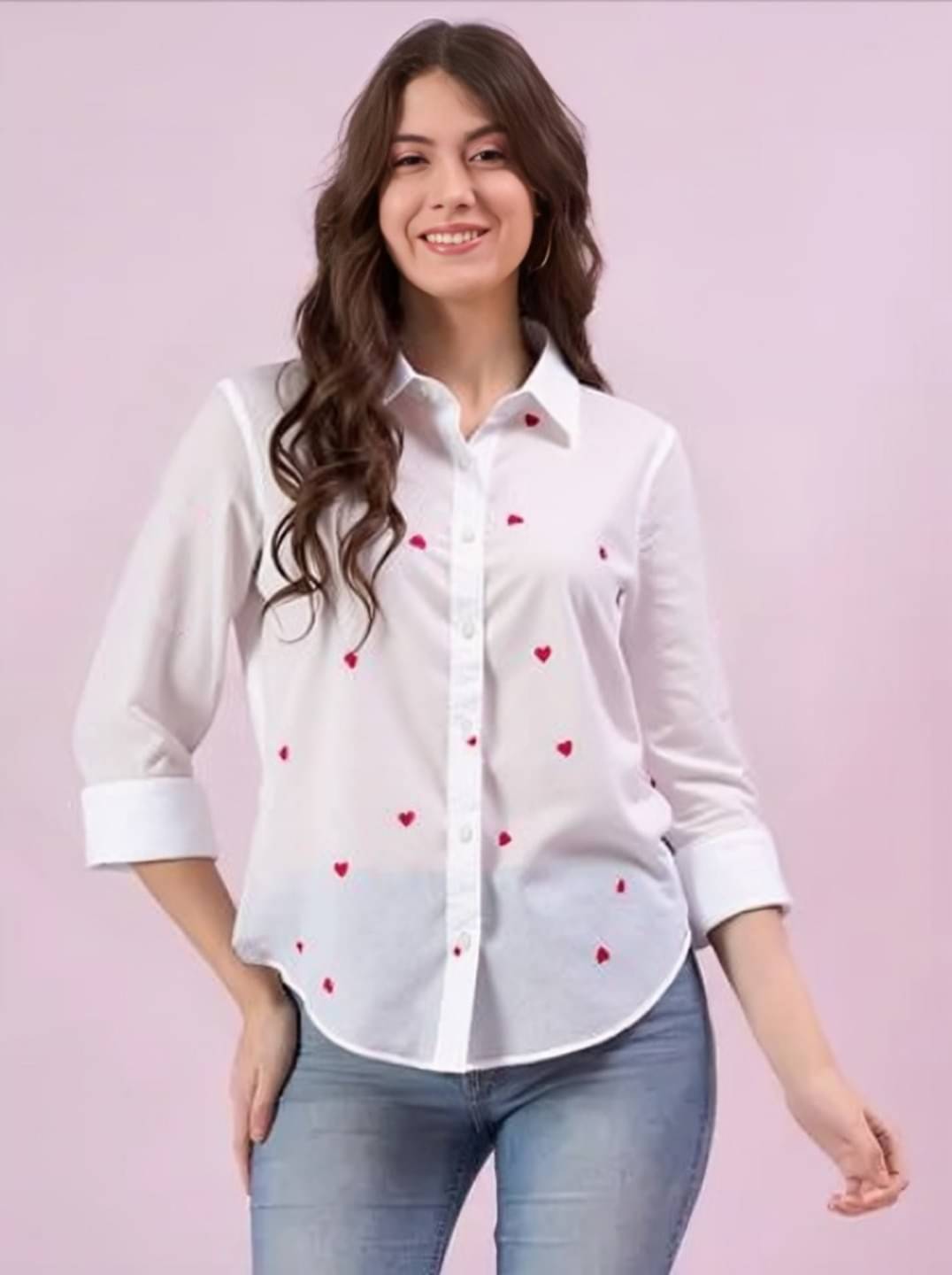 THECLASSICTOGS Women Printed Cotton Shirt ( White )     			THECLASSICTOGS Women Printed Cotton Shirt ( White )