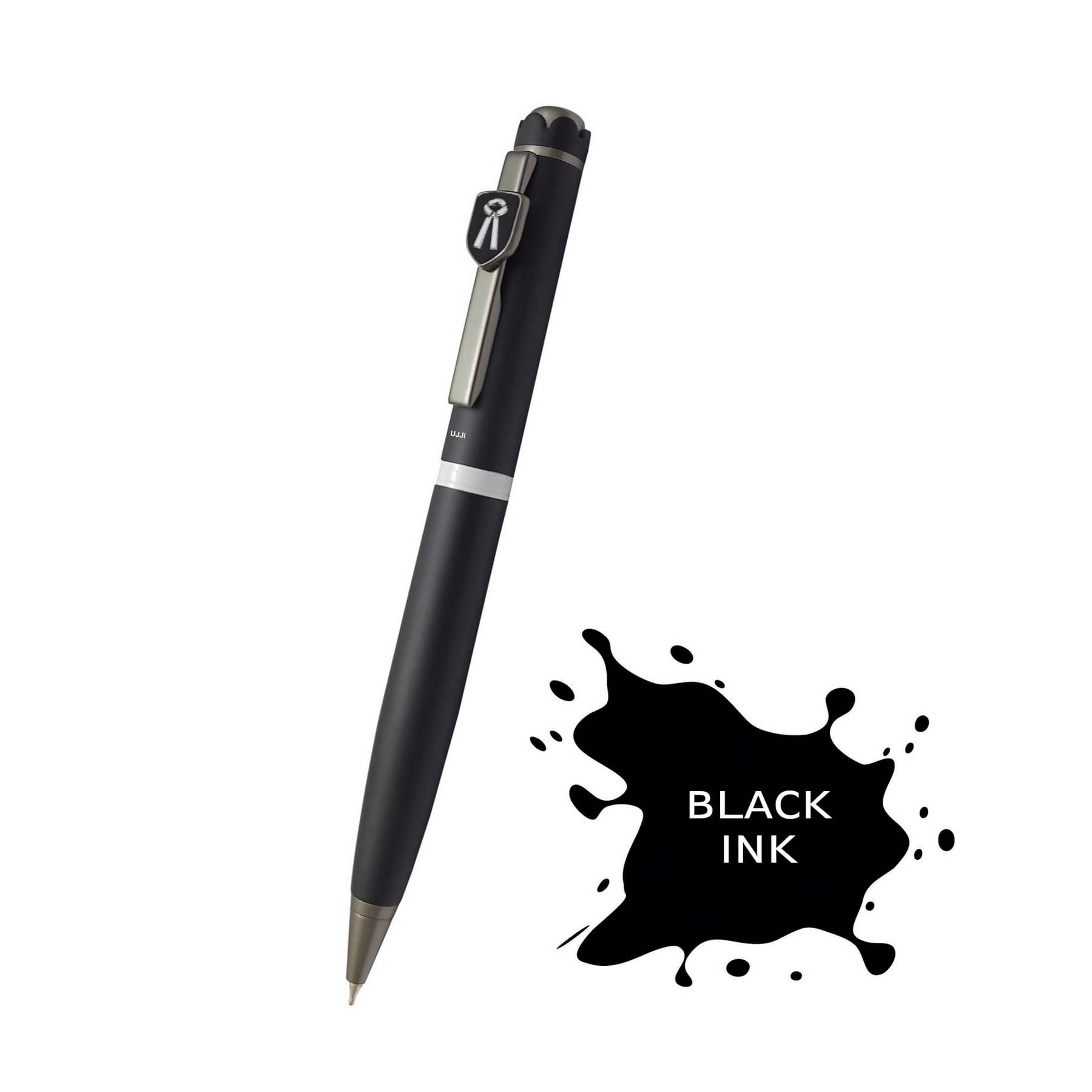 UJJi Matte Black Ballpoint Pen with Gunmetal Clip, Advocate/Lawyer Logo Black Ink Pen     			UJJi Matte Black Ballpoint Pen with Gunmetal Clip, Advocate/Lawyer Logo Black Ink Pen