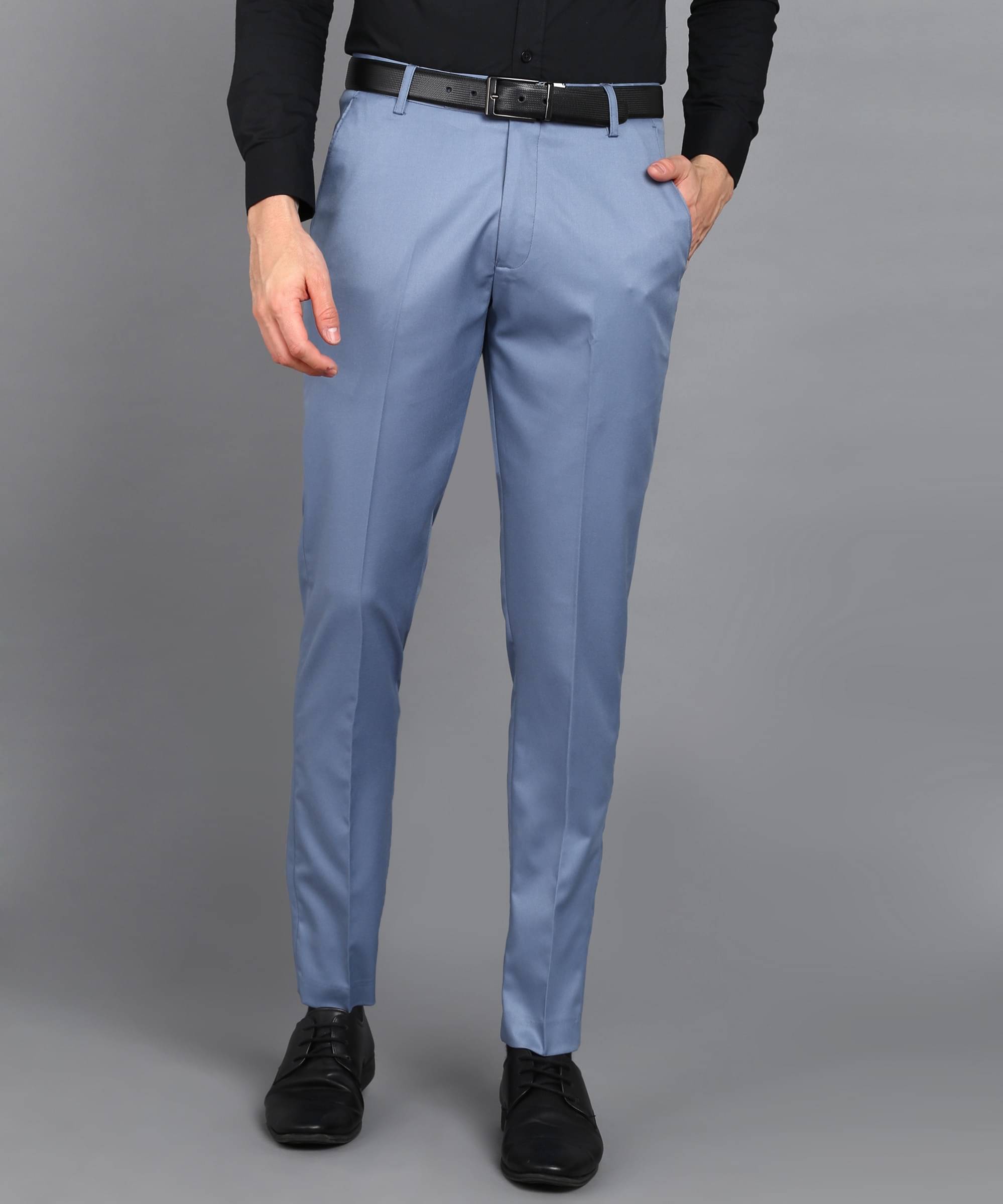     			VEI SASTRE Slim Flat Men's Formal Trouser - Light Blue ( Pack of 1 )