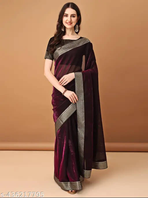     			VRAGI Art Silk Embellished Regular Saree With Unstitched Blouse Piece ( Maroon )