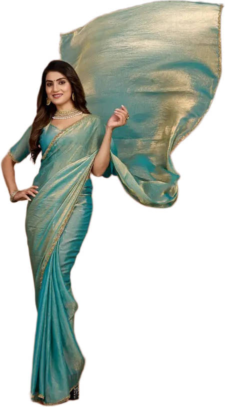 VRAGI Chiffon Embellished Regular Saree With Unstitched Blouse Piece ( Light Blue ) VRAGI Chiffon Embellished Regular Saree With Unstitched Blouse Piece ( Light Blue )