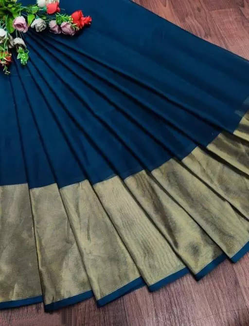 VRAGI Chiffon Embellished Regular Saree With Unstitched Blouse Piece ( Light Blue ) VRAGI Chiffon Embellished Regular Saree With Unstitched Blouse Piece ( Light Blue )