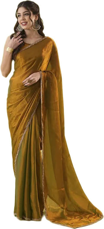 VRAGI Chiffon Embellished Regular Saree With Unstitched Blouse Piece ( Gold ) VRAGI Chiffon Embellished Regular Saree With Unstitched Blouse Piece ( Gold )