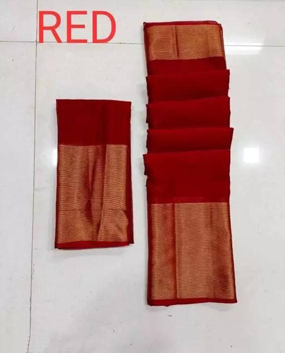     			VRAGI Chiffon Embellished Regular Saree With Unstitched Blouse Piece ( Red )