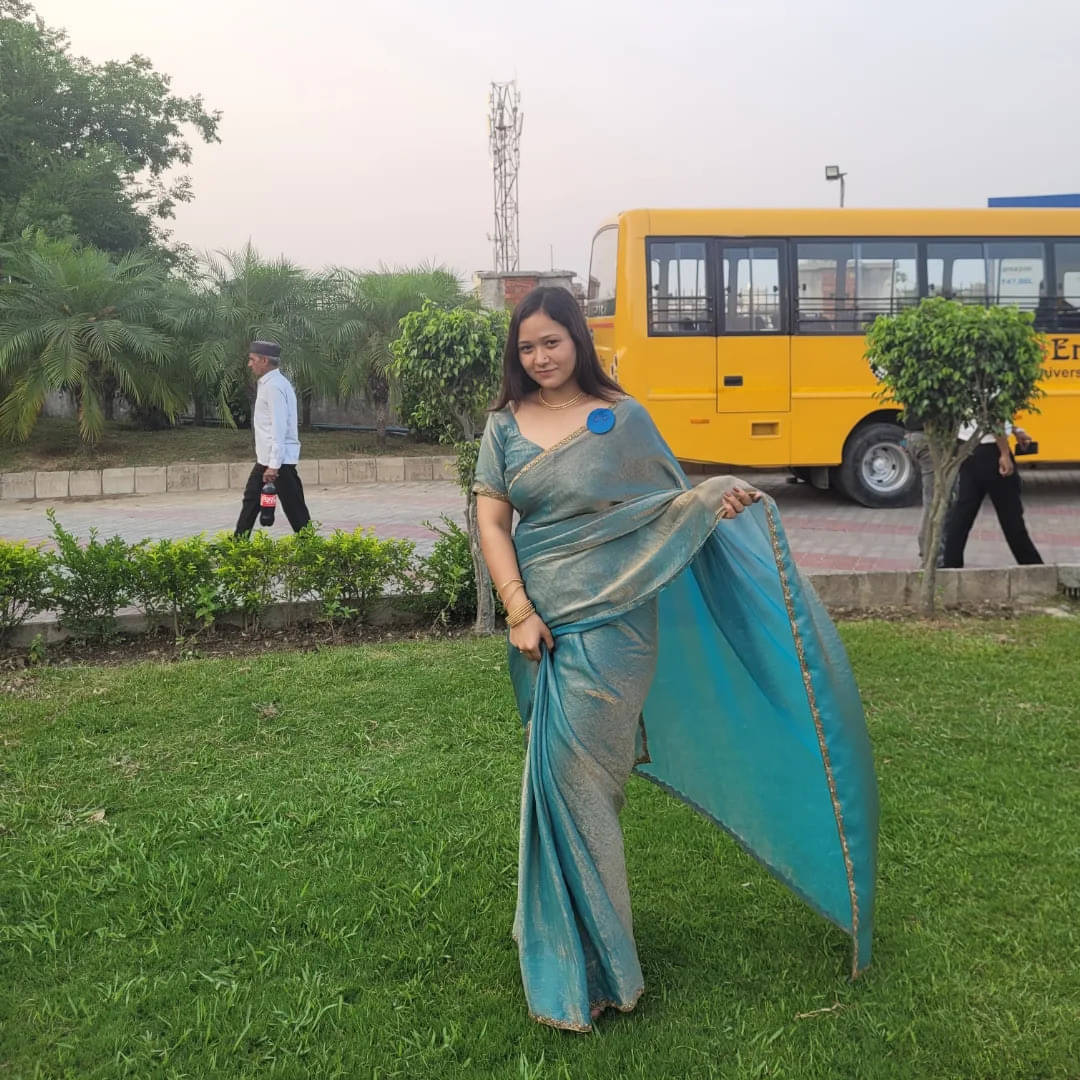 VRAGI Chiffon Embroidered Regular Saree With Unstitched Blouse Piece ( Light Blue ) VRAGI Chiffon Embroidered Regular Saree With Unstitched Blouse Piece ( Light Blue )