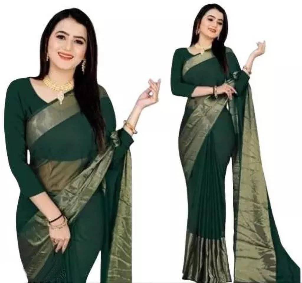 VRAGI Chiffon Printed Regular Saree With Unstitched Blouse Piece ( Green ) VRAGI Chiffon Printed Regular Saree With Unstitched Blouse Piece ( Green )