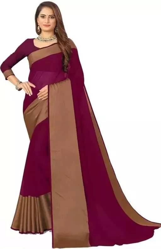VRAGI Chiffon Self Design Regular Saree With Unstitched Blouse Piece ( Magenta ) VRAGI Chiffon Self Design Regular Saree With Unstitched Blouse Piece ( Magenta )