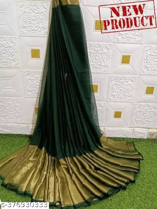 VRAGI Chiffon Self Design Regular Saree With Unstitched Blouse Piece ( Green ) VRAGI Chiffon Self Design Regular Saree With Unstitched Blouse Piece ( Green )