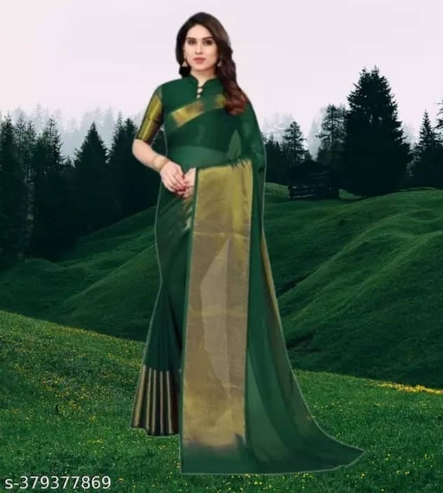 VRAGI Chiffon Self Design Regular Saree With Unstitched Blouse Piece ( Green ) VRAGI Chiffon Self Design Regular Saree With Unstitched Blouse Piece ( Green )