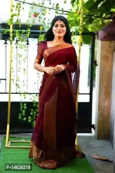VRAGI Chiffon Self Design Regular Saree With Unstitched Blouse Piece ( Maroon ) VRAGI Chiffon Self Design Regular Saree With Unstitched Blouse Piece ( Maroon )