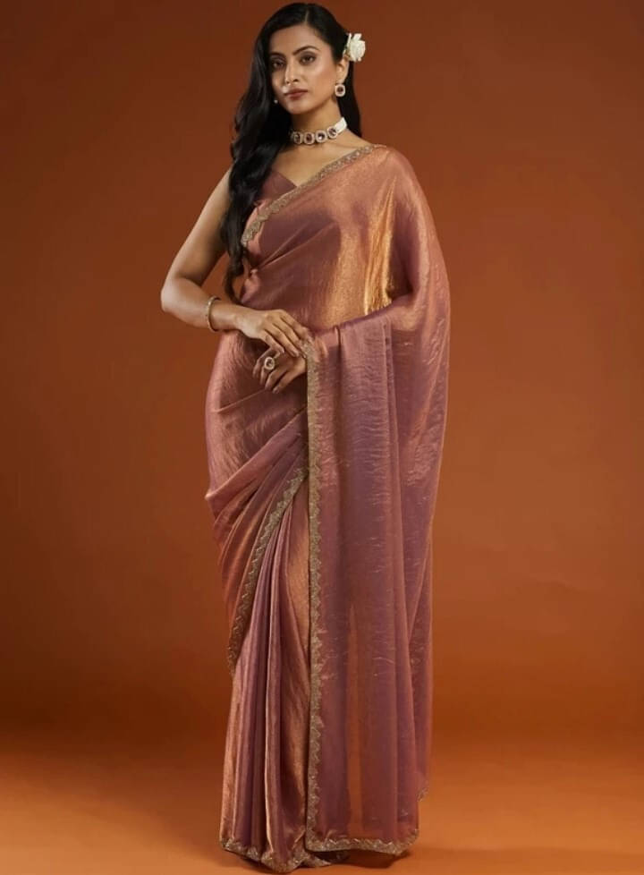 VRAGI Chiffon Self Design Regular Saree With Unstitched Blouse Piece ( Purple ) VRAGI Chiffon Self Design Regular Saree With Unstitched Blouse Piece ( Purple )