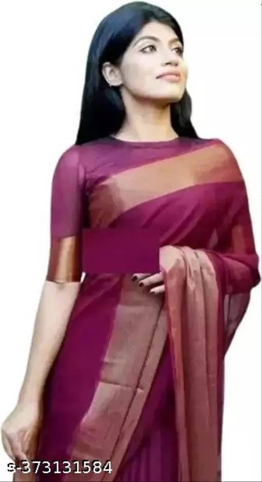 VRAGI Chiffon Self Design Regular Saree With Unstitched Blouse Piece ( Purple ) VRAGI Chiffon Self Design Regular Saree With Unstitched Blouse Piece ( Purple )