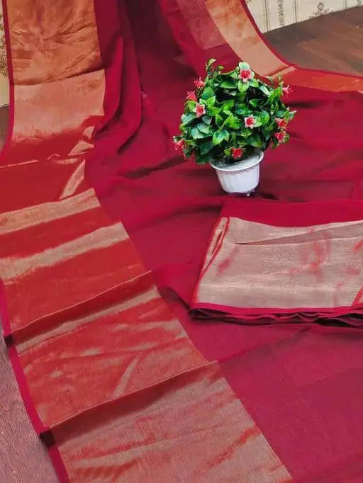 VRAGI Chiffon Solid Regular Saree With Unstitched Blouse Piece ( Pink ) VRAGI Chiffon Solid Regular Saree With Unstitched Blouse Piece ( Pink )