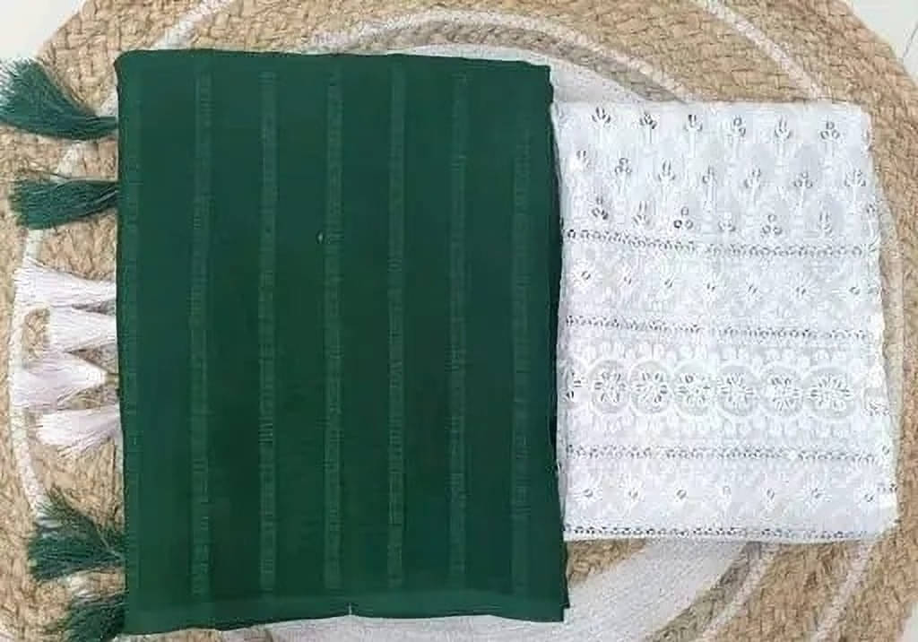 VRAGI Georgette Embellished Regular Saree With Unstitched Blouse Piece ( Green ) VRAGI Georgette Embellished Regular Saree With Unstitched Blouse Piece ( Green )