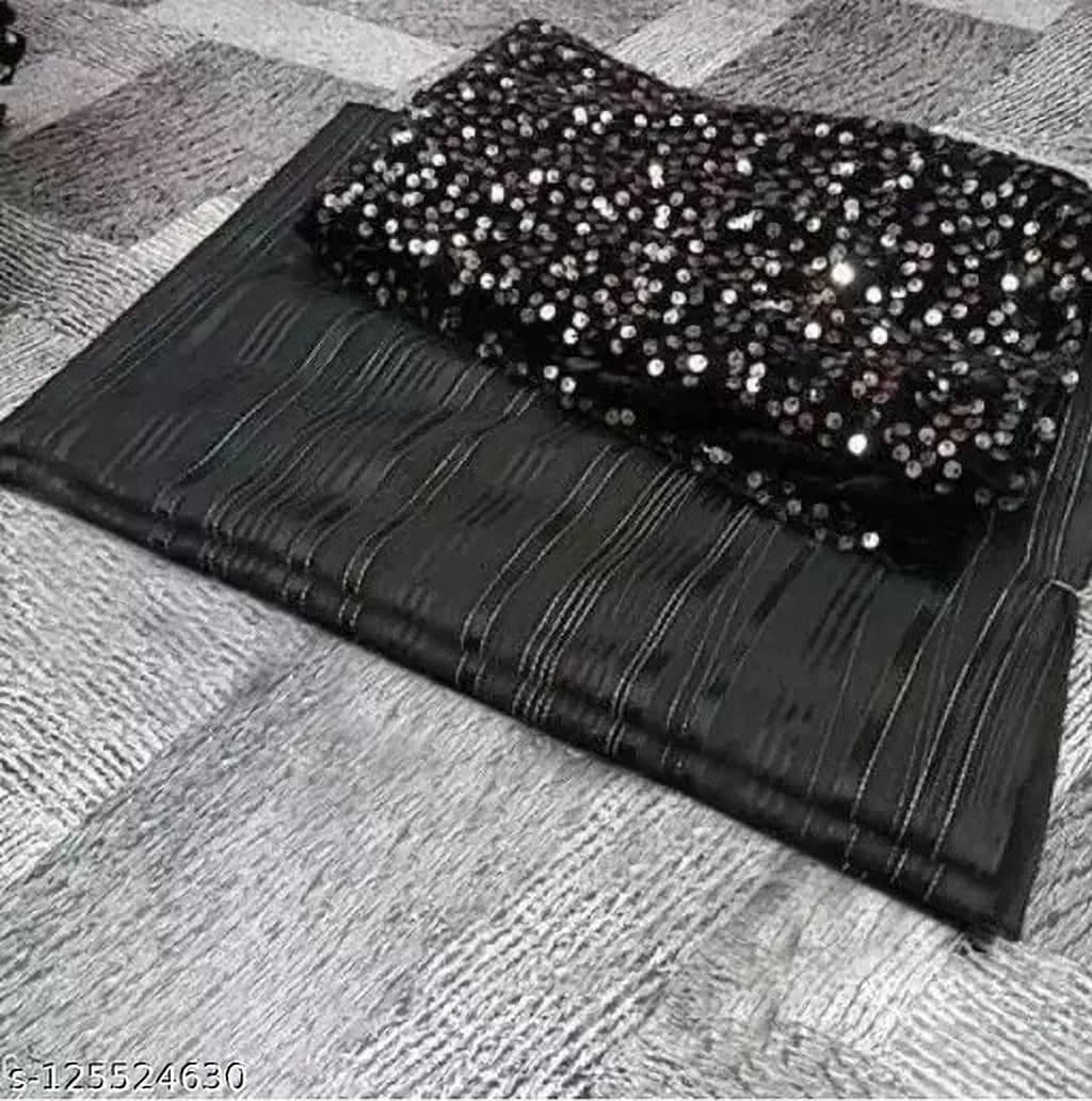     			VRAGI Georgette Printed Regular Saree With Unstitched Blouse Piece ( Black )