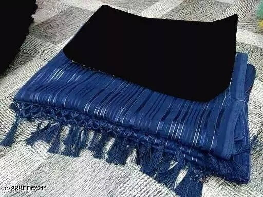 VRAGI Georgette Striped Regular Saree With Unstitched Blouse Piece ( Blue ) VRAGI Georgette Striped Regular Saree With Unstitched Blouse Piece ( Blue )