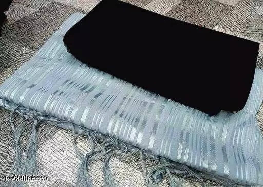 VRAGI Georgette Striped Regular Saree With Unstitched Blouse Piece ( Grey ) VRAGI Georgette Striped Regular Saree With Unstitched Blouse Piece ( Grey )
