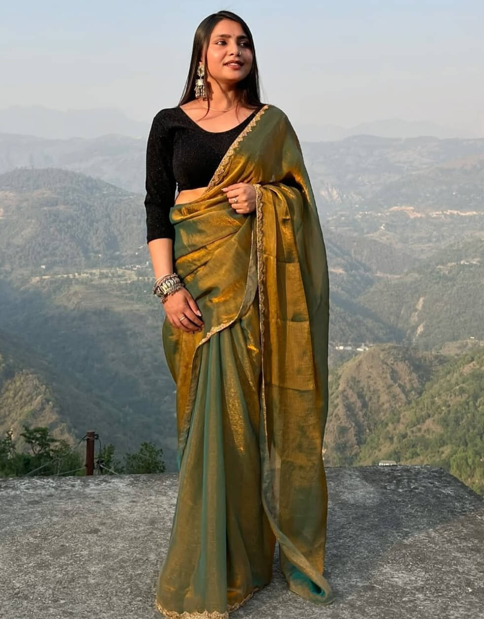 VRAGI Jimmy Choo Embroidered Regular Saree With Unstitched Blouse Piece ( Multicolor ) VRAGI Jimmy Choo Embroidered Regular Saree With Unstitched Blouse Piece ( Multicolor )