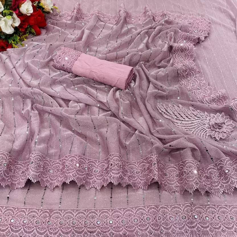 VRAGI Lycra Embellished Regular Saree With Unstitched Blouse Piece ( Multicolor ) VRAGI Lycra Embellished Regular Saree With Unstitched Blouse Piece ( Multicolor )