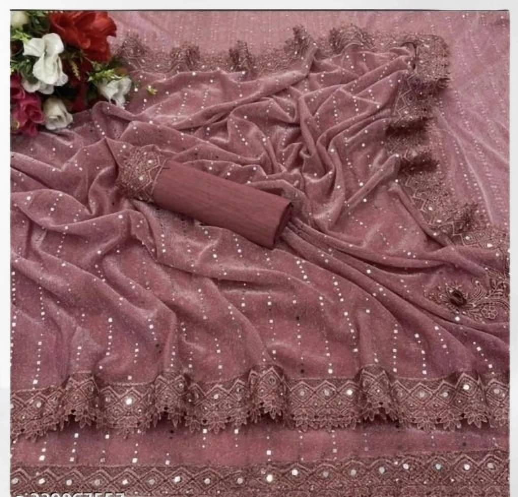     			VRAGI Lycra Solid Regular Saree With Unstitched Blouse Piece ( Beige )