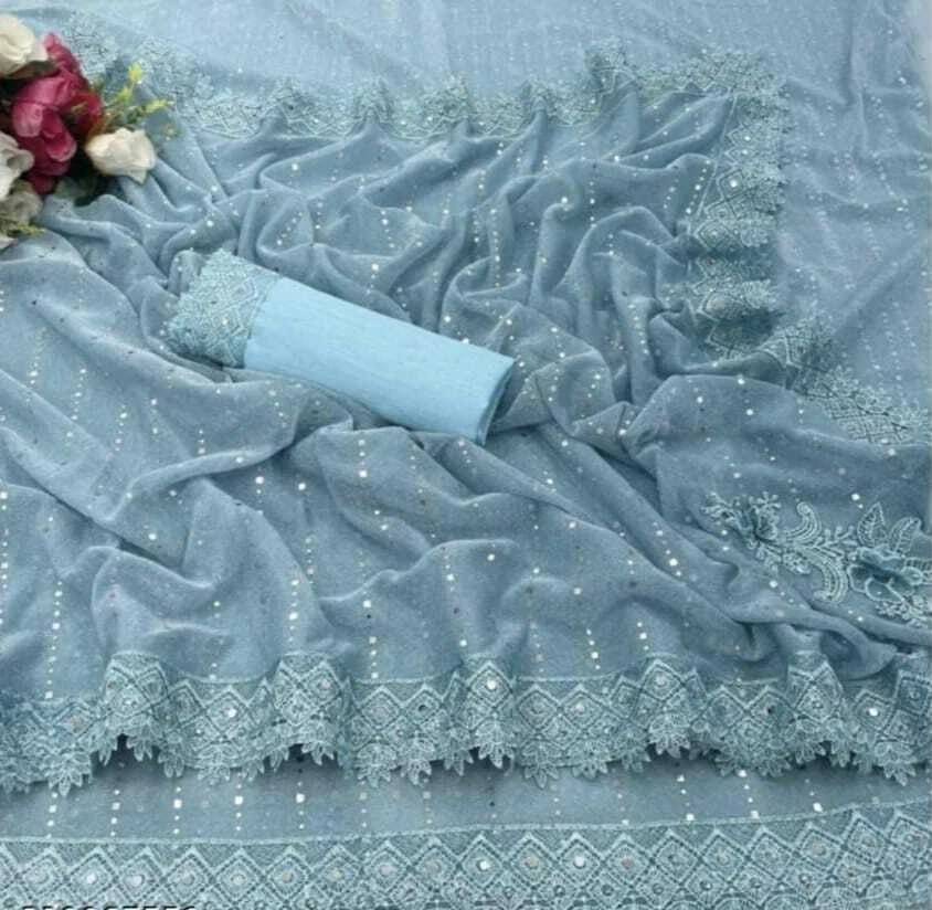 VRAGI Lycra Solid Regular Saree With Unstitched Blouse Piece ( Beige ) VRAGI Lycra Solid Regular Saree With Unstitched Blouse Piece ( Beige )