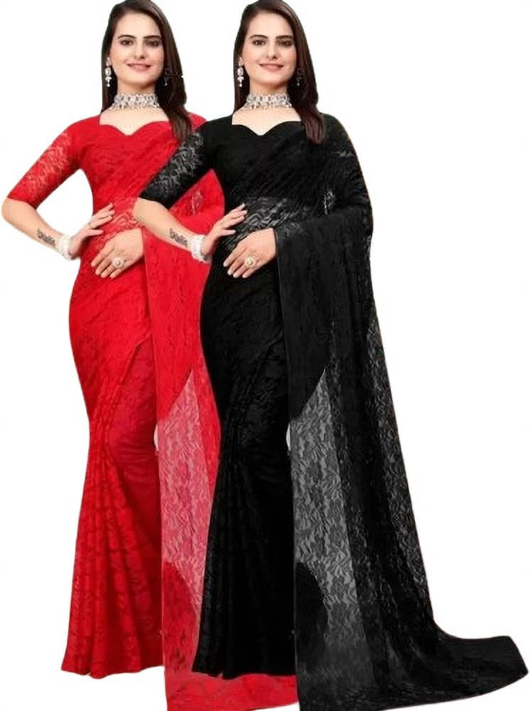 VRAGI Net Printed Regular Saree With Unstitched Blouse Piece ( Multicolor ) VRAGI Net Printed Regular Saree With Unstitched Blouse Piece ( Multicolor )