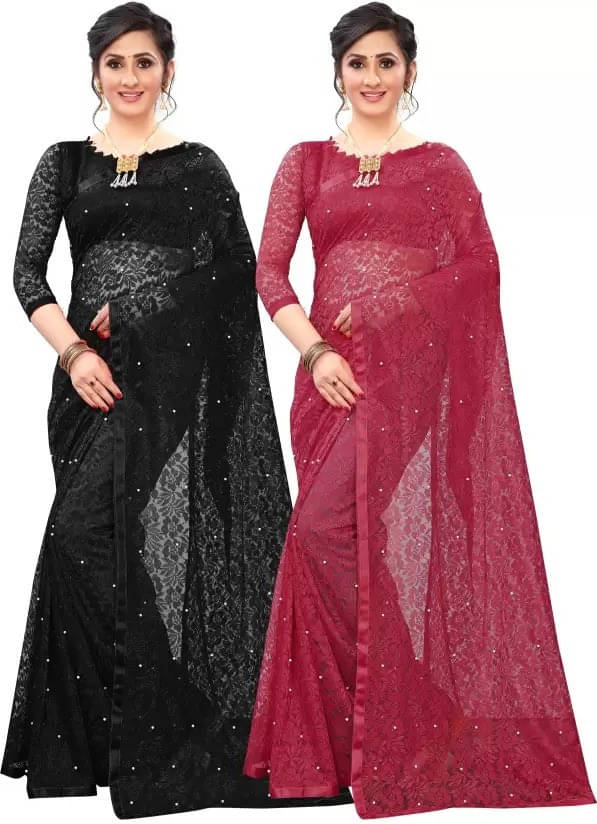 VRAGI Net Printed Regular Saree With Unstitched Blouse Piece ( Multicolor ) VRAGI Net Printed Regular Saree With Unstitched Blouse Piece ( Multicolor )