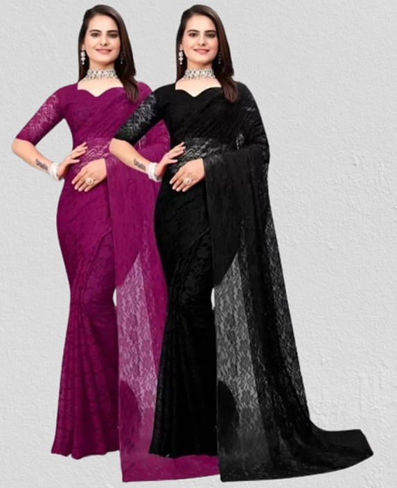 VRAGI Net Printed Regular Saree With Unstitched Blouse Piece ( Multicolor ) VRAGI Net Printed Regular Saree With Unstitched Blouse Piece ( Multicolor )