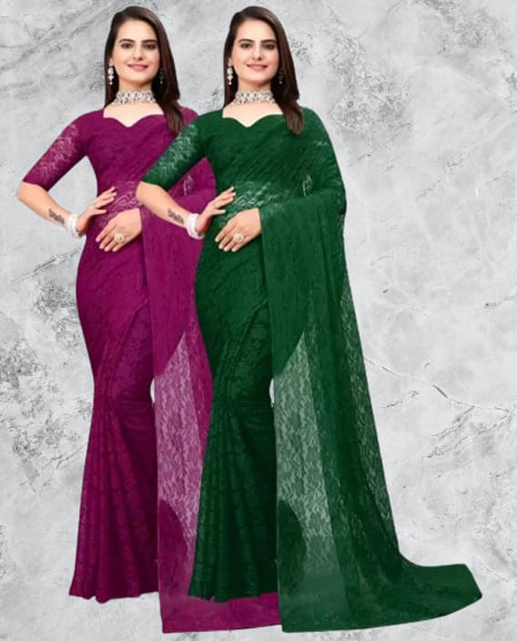 VRAGI Net Printed Regular Saree With Unstitched Blouse Piece ( Multicolor ) VRAGI Net Printed Regular Saree With Unstitched Blouse Piece ( Multicolor )