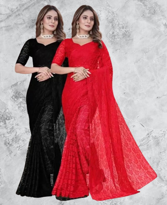VRAGI Net Printed Regular Saree With Unstitched Blouse Piece ( Multicolor ) VRAGI Net Printed Regular Saree With Unstitched Blouse Piece ( Multicolor )
