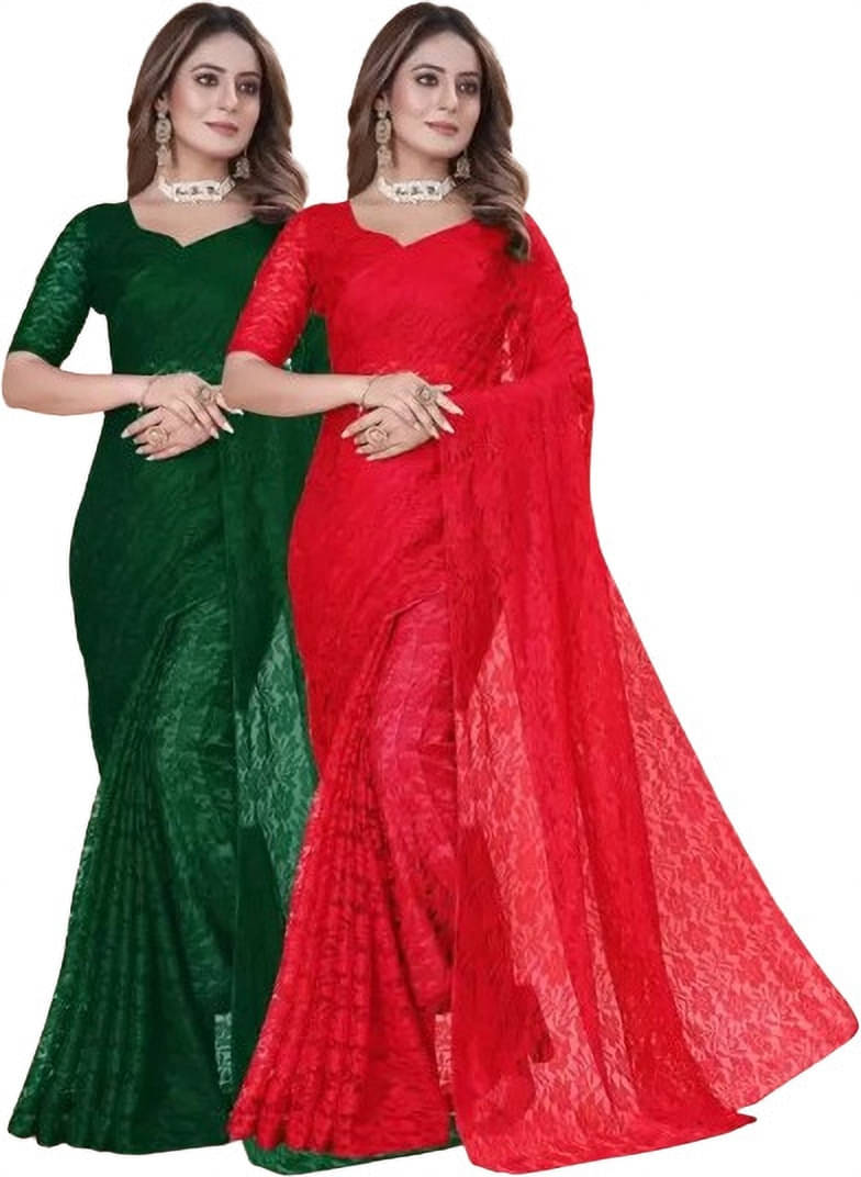 VRAGI Net Printed Regular Saree With Unstitched Blouse Piece ( Multicolor ) VRAGI Net Printed Regular Saree With Unstitched Blouse Piece ( Multicolor )