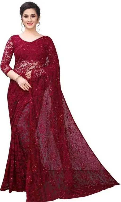 VRAGI Net Woven Regular Saree With Unstitched Blouse Piece ( Maroon ) VRAGI Net Woven Regular Saree With Unstitched Blouse Piece ( Maroon )