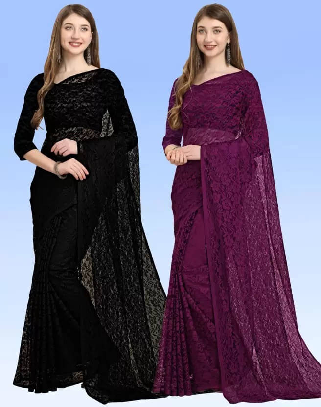     			VRAGI Net Woven Regular Saree With Unstitched Blouse Piece ( Multicolor )