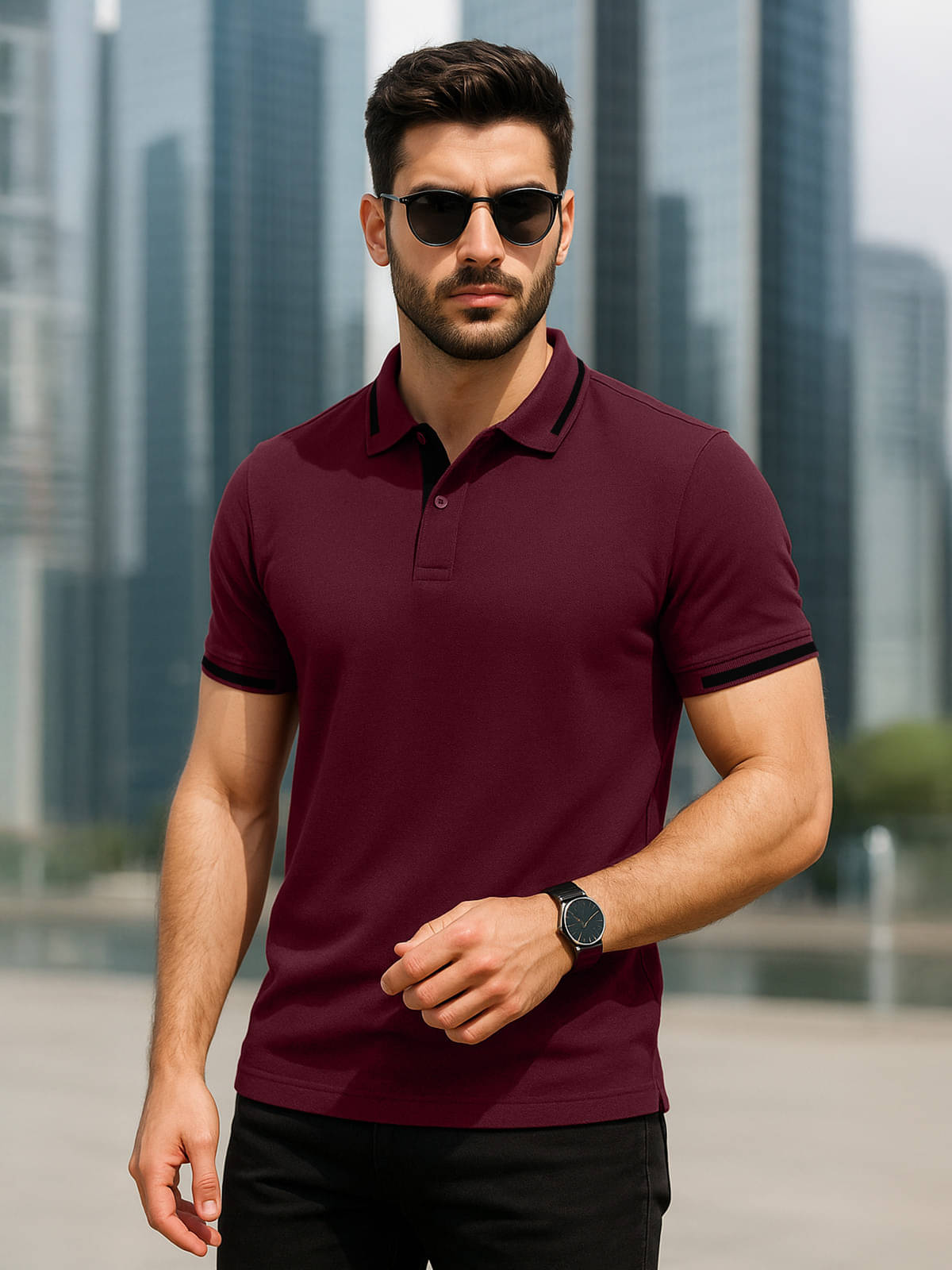 Veirdo Men Cotton Regular Fit Solid Polo T Shirt ( Maroon ) Veirdo Men Cotton Regular Fit Solid Polo T Shirt ( Maroon )