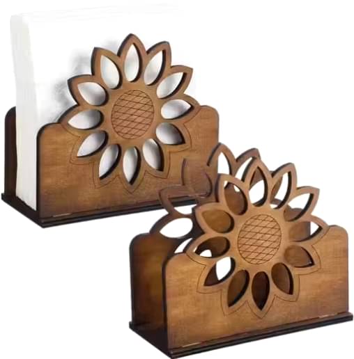     			Wooden Tissue Holder Stand with Full Size Tissue Paper for Home & Kitchen Dining Table Decorative Wooden Paper Napkin Stand for Kitchen
