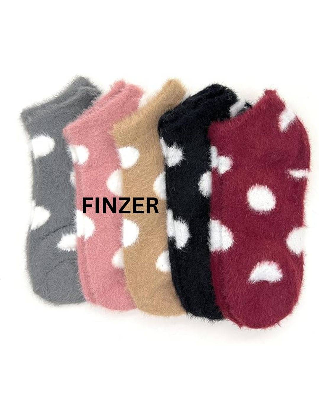     			finzer Pack of 5 Women's Woollen Ankle Length Socks ( Multicolor )