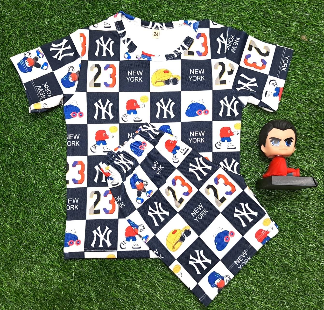 s muktar garments Pack of 1 Baby Boys Cotton Blend T-Shirt & Shorts Set ( Multicolor ) s muktar garments Pack of 1 Baby Boys Cotton Blend T-Shirt & Shorts Set ( Multicolor )