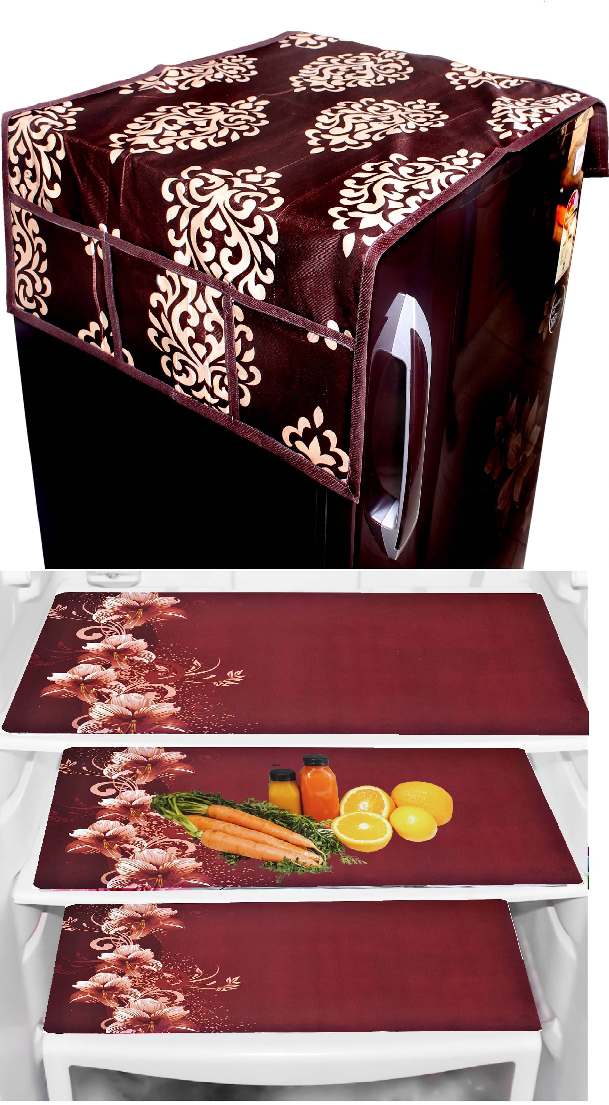 trendy Rabbit PVC Floral Fridge Mat & Cover ( 40 30 ) Pack of 4 - Multicolor trendy Rabbit PVC Floral Fridge Mat & Cover ( 40 30 ) Pack of 4 - Multicolor