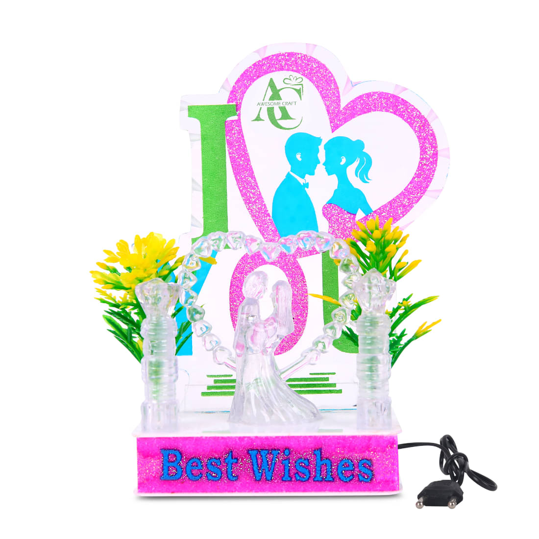     			AARTISH Glowing Love Statue with LED Lights | Romantic Couple Gift for Birthday, Wedding & Special Moments