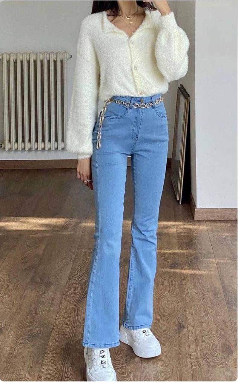     			AD Fashion Women's WideLeg High-Rise Jeans ( Blue )