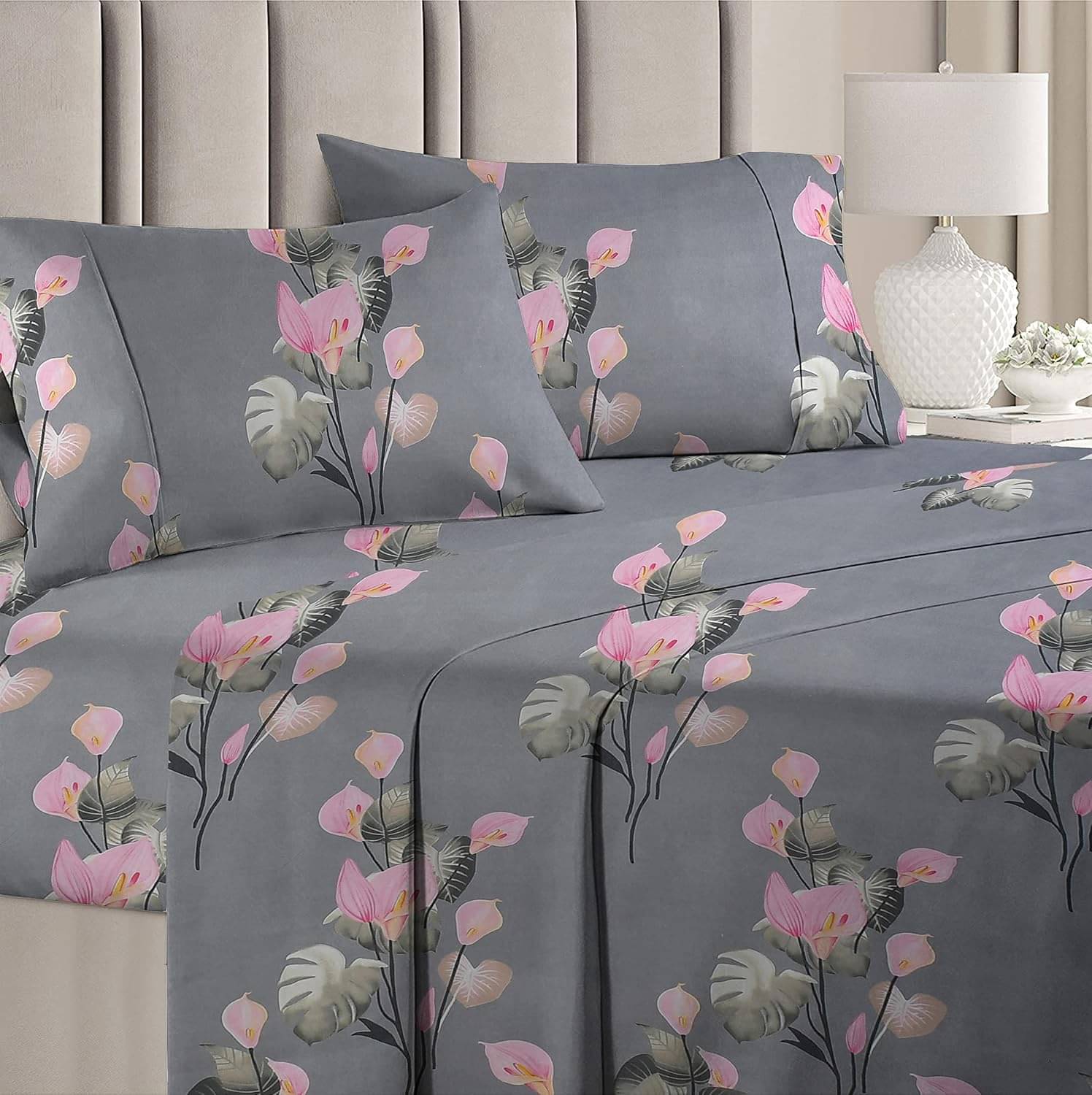 ANIL HANDLOOM IND Cotton 1 Double Bedsheet with 2 Pillow Covers ( Grey ) ANIL HANDLOOM IND Cotton 1 Double Bedsheet with 2 Pillow Covers ( Grey )