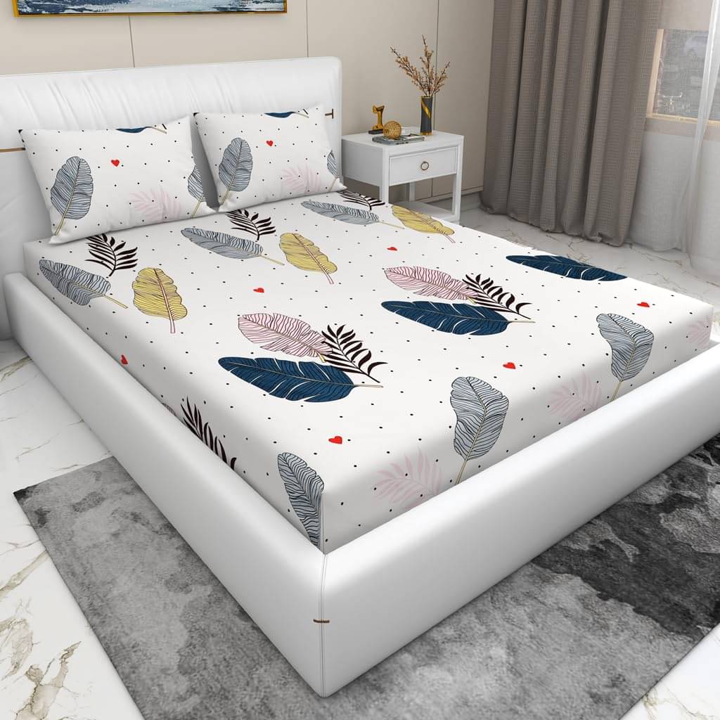     			ANIL HANDLOOM IND Cotton 1 Double Bedsheet with 2 Pillow Covers ( Off White )