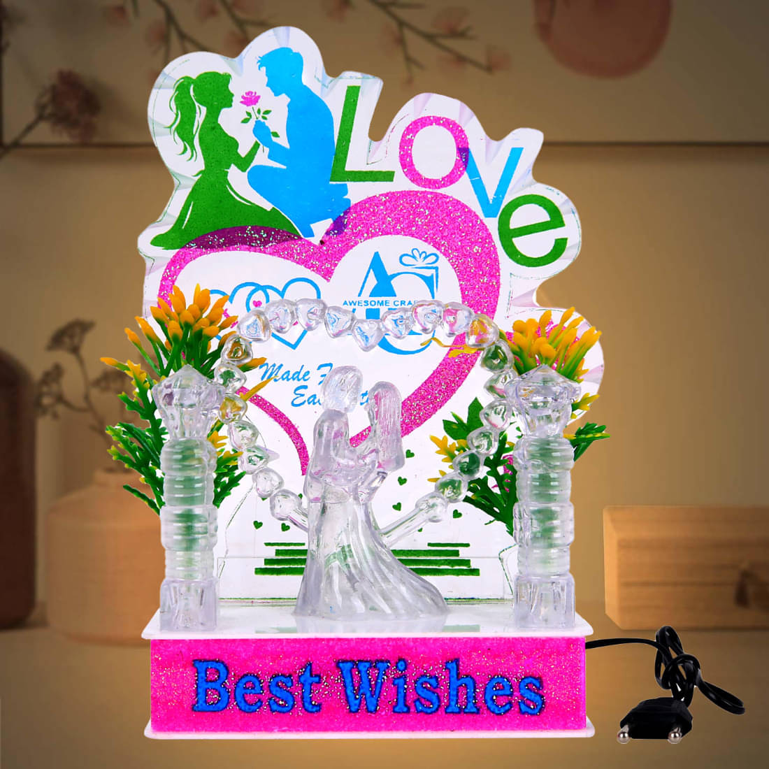 AWESOME CRAFT Romantic LED Love Couple Showpiece | Decorative Night Lamp Gift for Wedding, Birthday & Anniversary AWESOME CRAFT Romantic LED Love Couple Showpiece | Decorative Night Lamp Gift for Wedding, Birthday & Anniversary