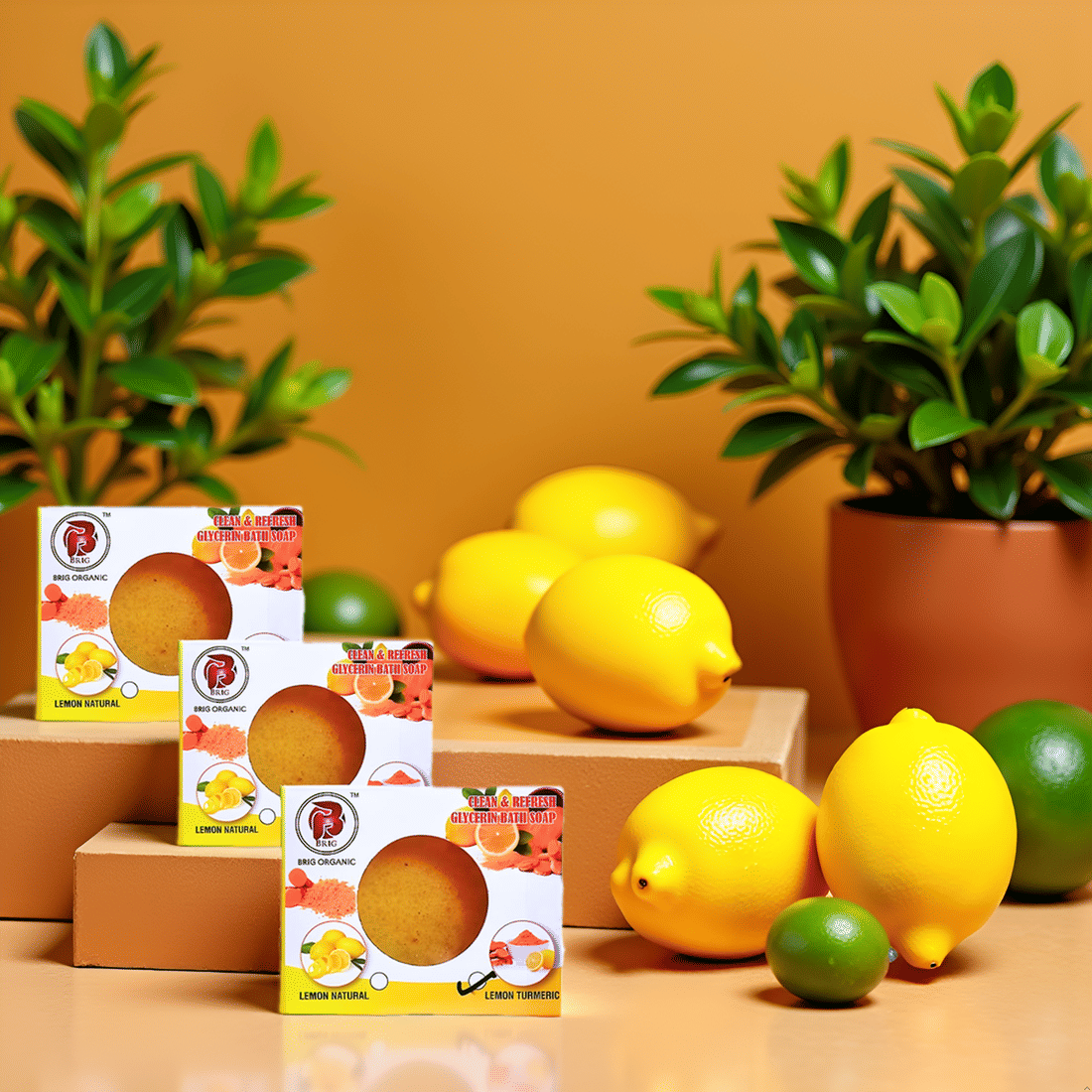 BRIG Freshness Lemon Turmeric Natural Brightening Soap for All Skin Type ( Pack of 3 ) BRIG Freshness Lemon Turmeric Natural Brightening Soap for All Skin Type ( Pack of 3 )
