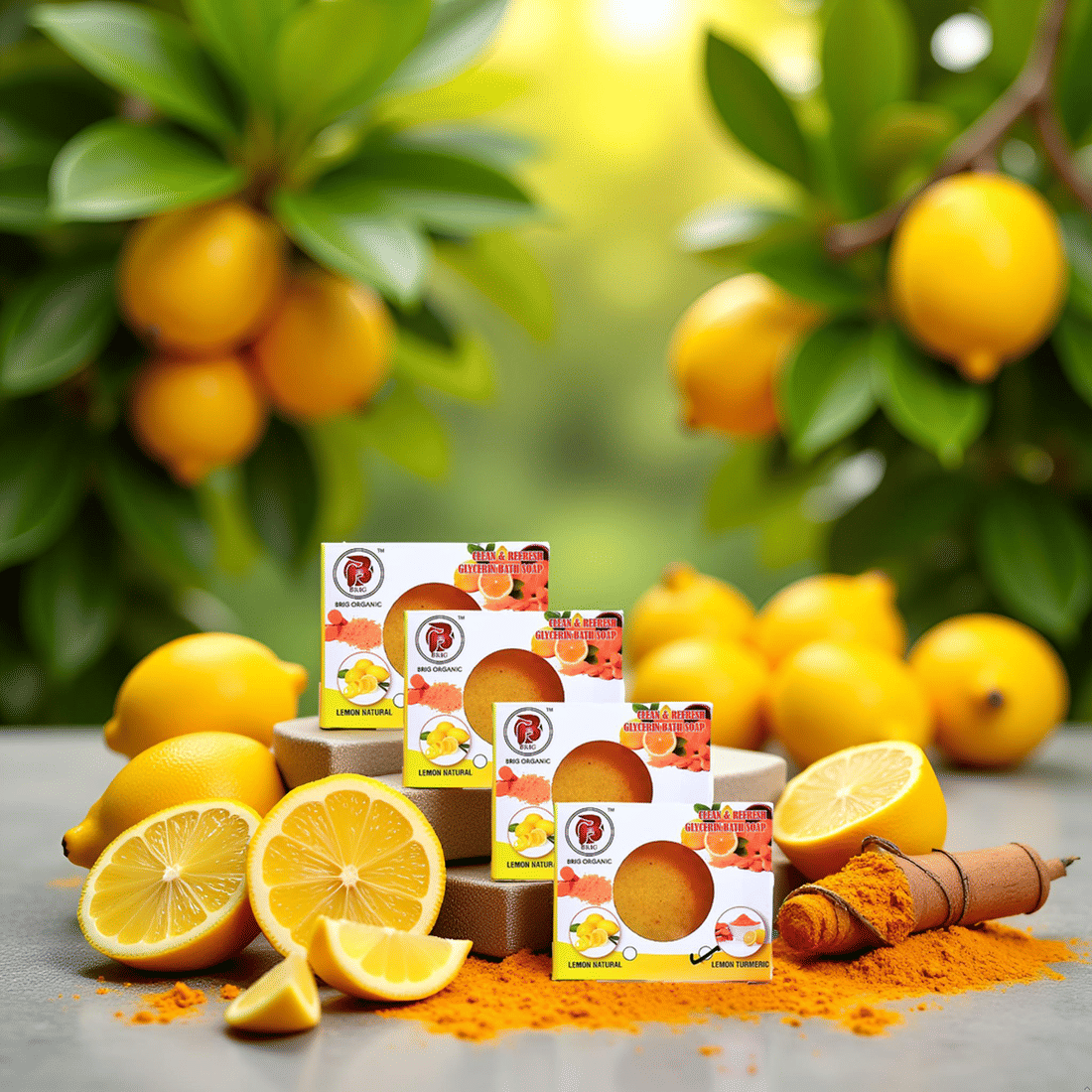 BRIG Freshness Lemon Turmeric Natural Moisturization Soap for All Skin Type ( Pack of 4 ) BRIG Freshness Lemon Turmeric Natural Moisturization Soap for All Skin Type ( Pack of 4 )