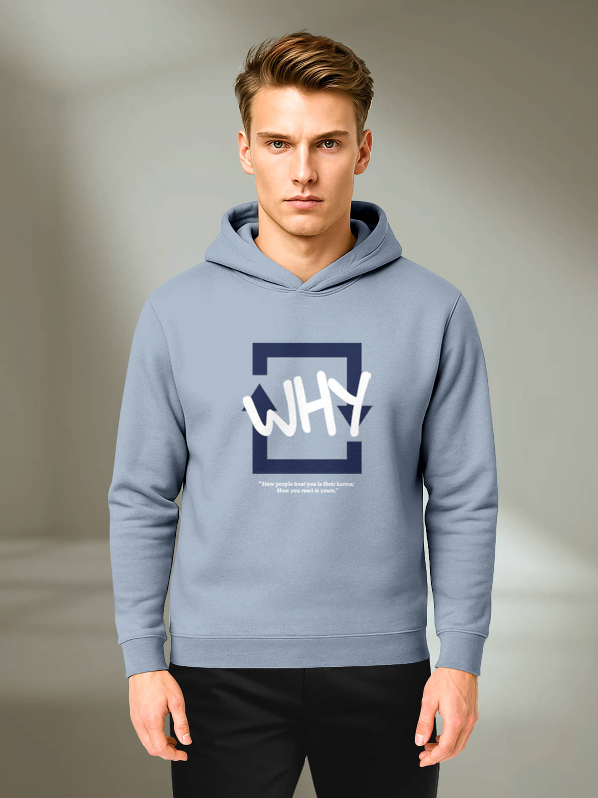     			BULLMER Cotton Blend Hooded Men's Sweatshirt - Grey ( Pack of 1 )