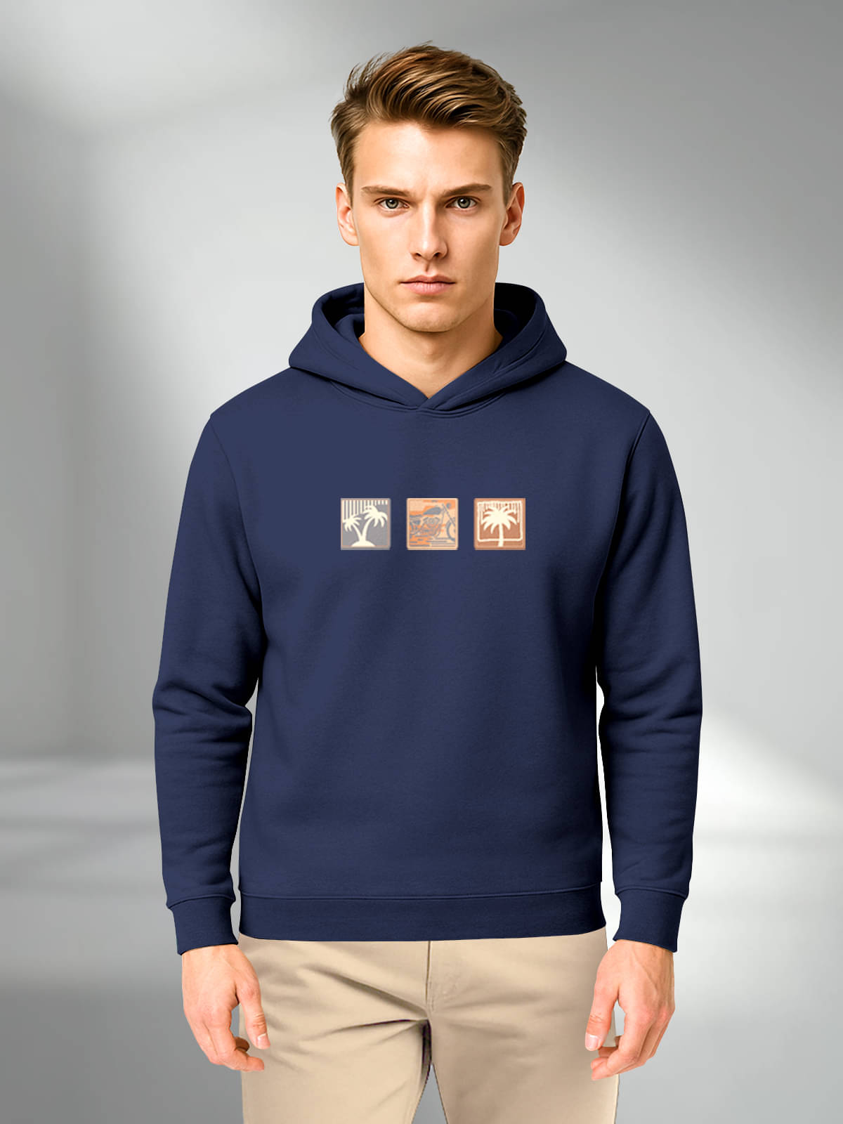 BULLMER Cotton Blend Hooded Men's Sweatshirt - Navy Blue ( Pack of 1 ) BULLMER Cotton Blend Hooded Men's Sweatshirt - Navy Blue ( Pack of 1 )