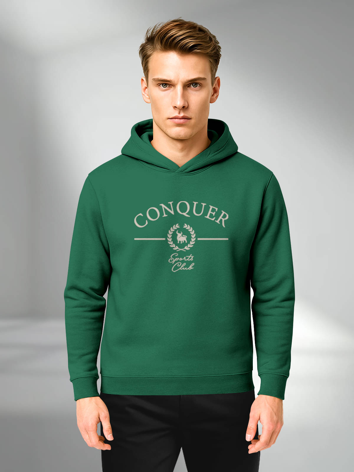     			BULLMER Cotton Blend Hooded Men's Sweatshirt - Green ( Pack of 1 )