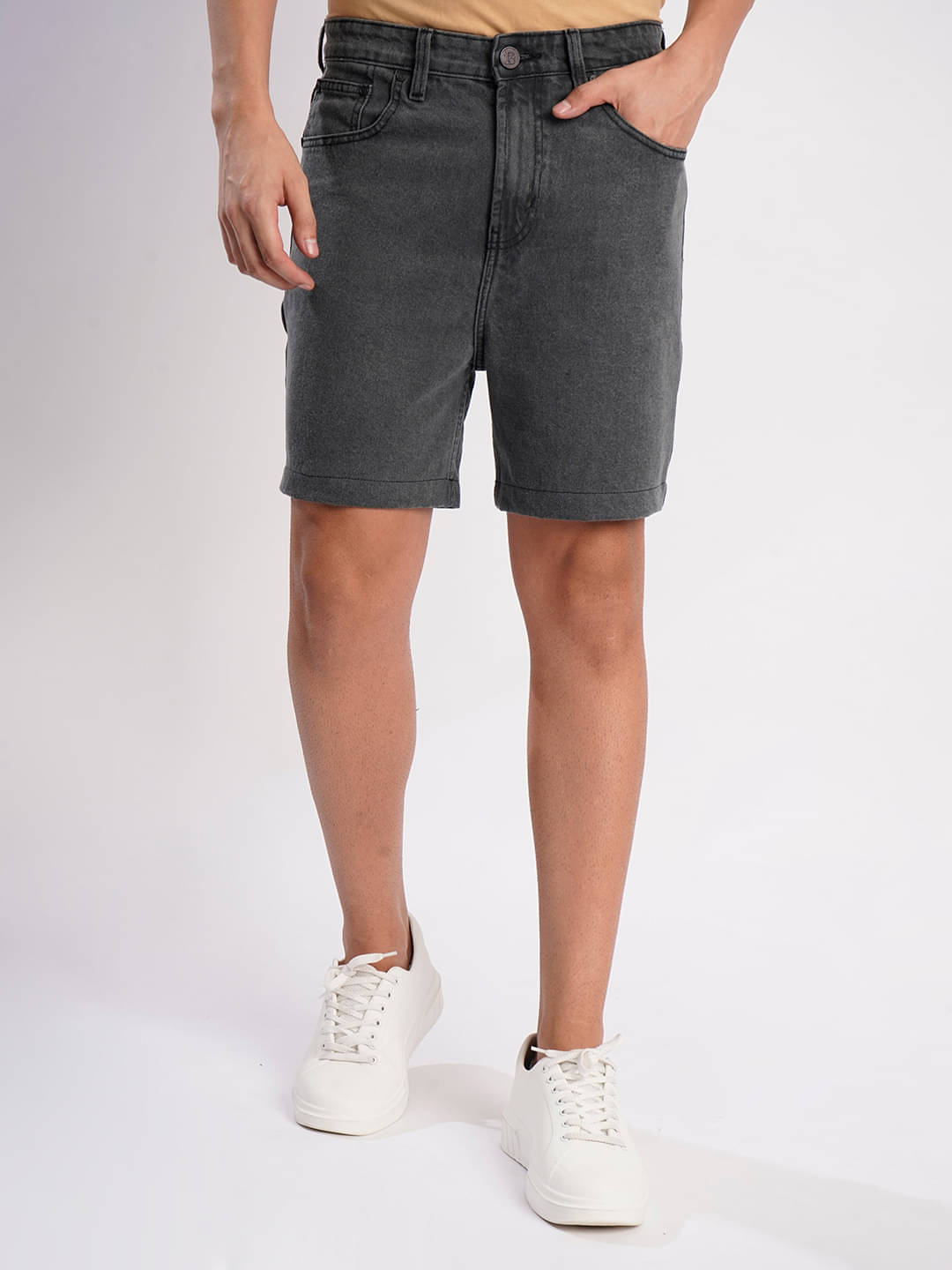     			Bene Kleed Charcoal Cotton Men's Denim Shorts ( Pack of 1 )