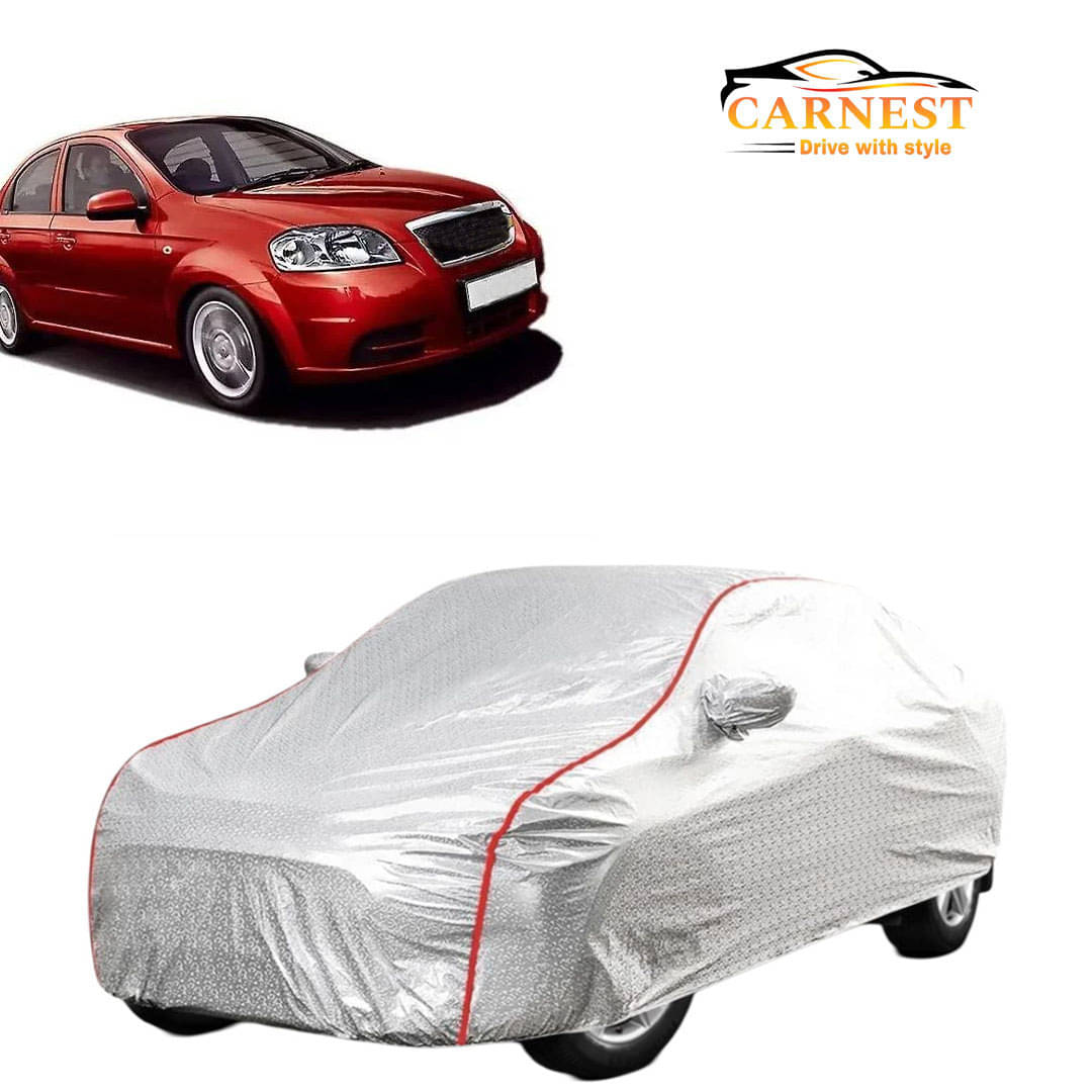     			CARNEST Car Body Cover for Chevrolet Aveo U-VA [2006-2012] With Mirror Pocket ( Pack of 1 ) , Silver
